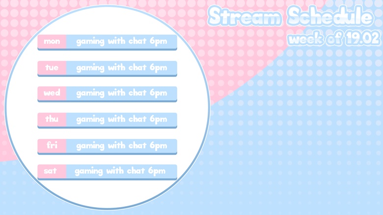 Blue-Pink Stream Schedule
