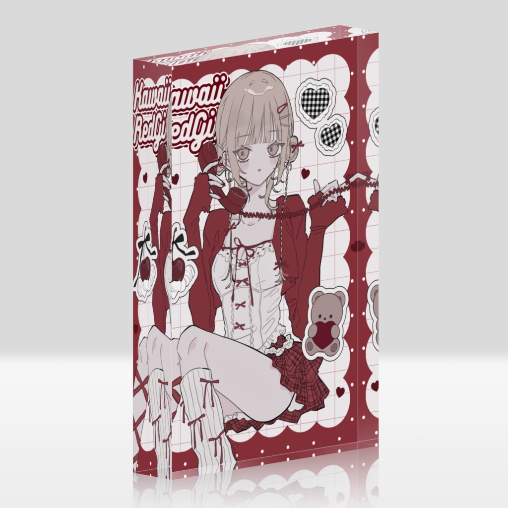 kawaii red girl アクリルブロック