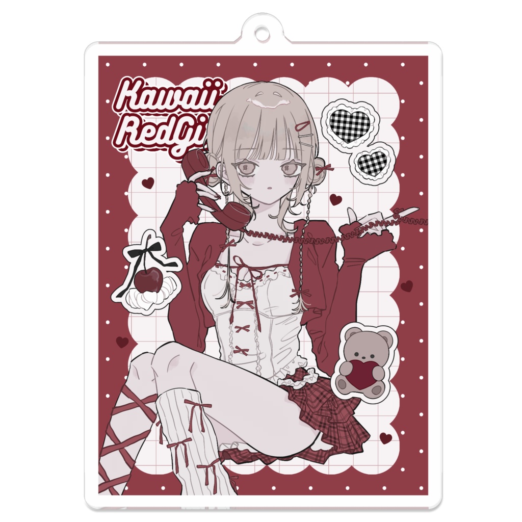 kawaii red girl アクリルキーホルダー