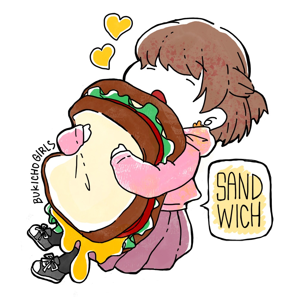 ステッカー　おいしいクッション：べろやけどガールちゃん