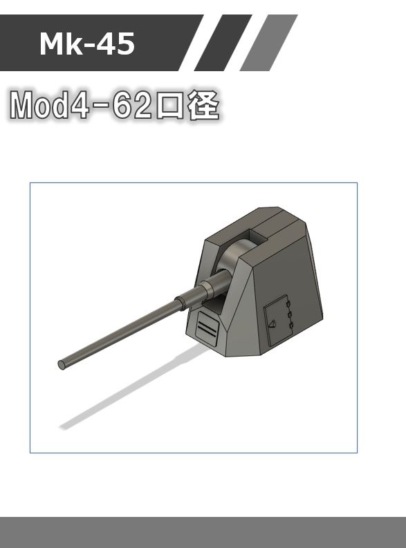 A-02:1/700 Mk45 mod4(62口径砲身付き)
