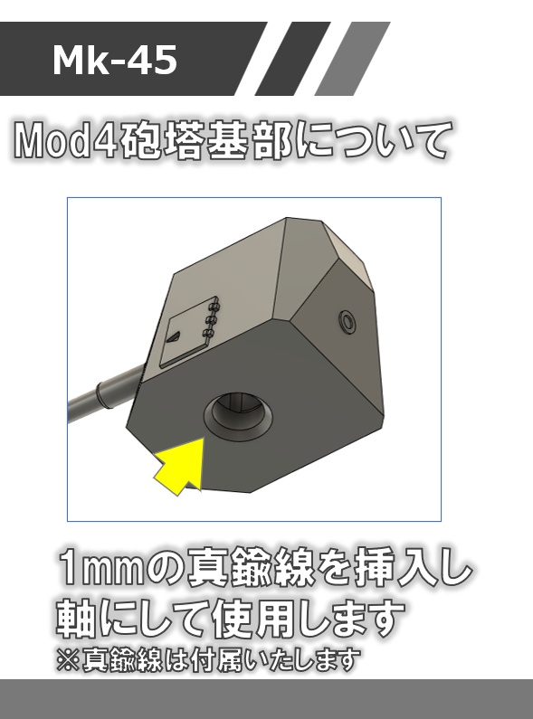 A-02:1/700 Mk45 mod4(62口径砲身付き)