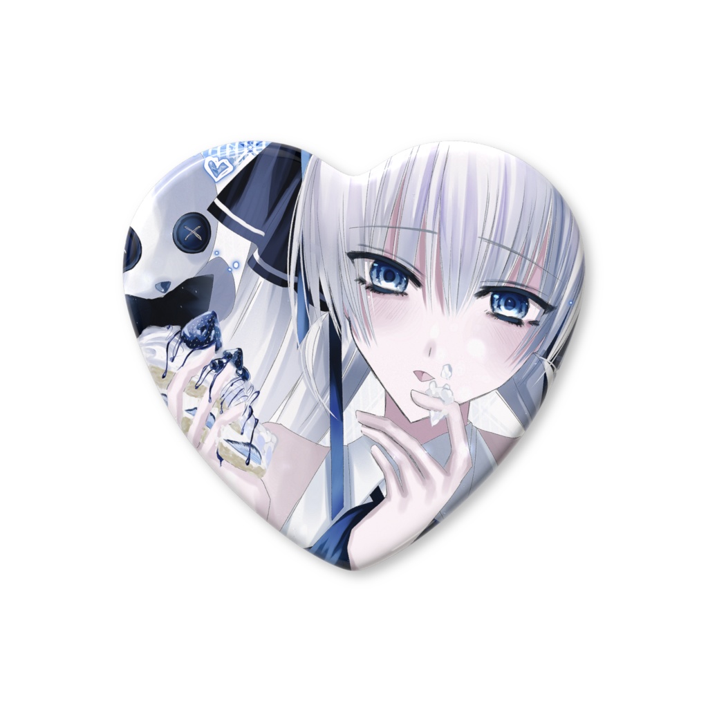 ハート缶バッジ　♡ Misty