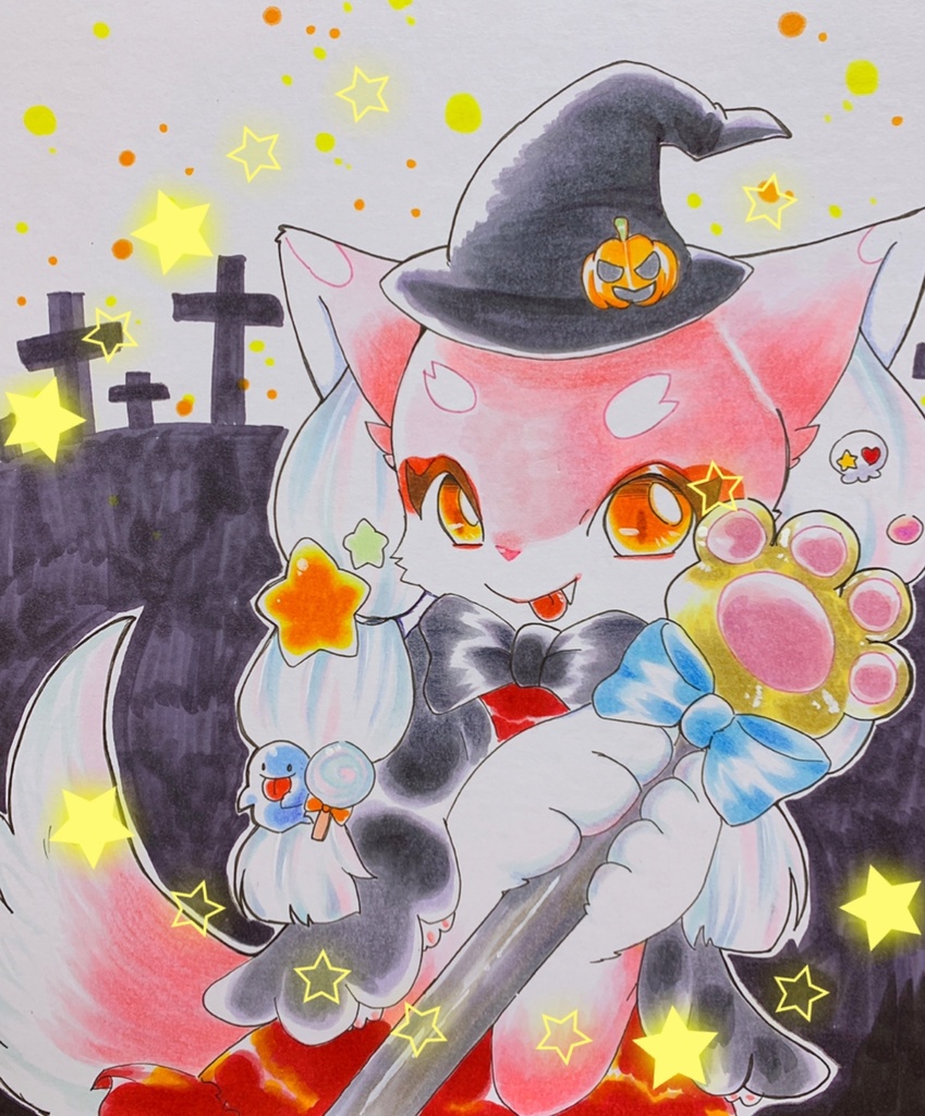 *[イラスト色紙]いたずらしにきました