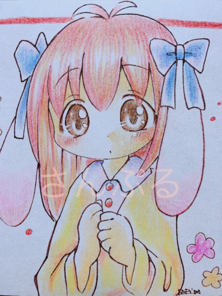 *ミニ色紙☆うさみみちゃん