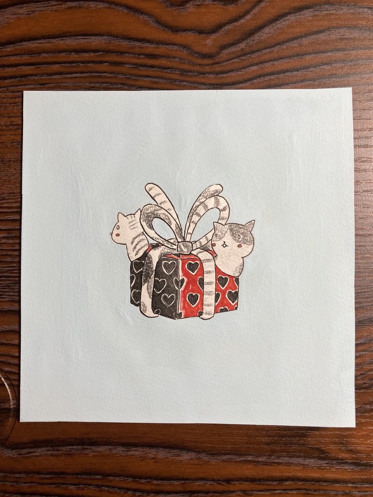 「チョコっとの勇気」※原画・額装