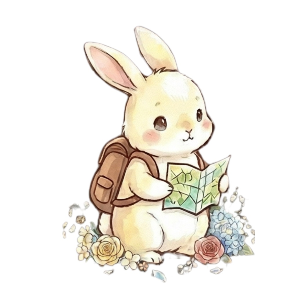 【30枚セット】ゆるふわウサギの宝石スイーツ素材集 - 高画質透過PNG・クリップアート