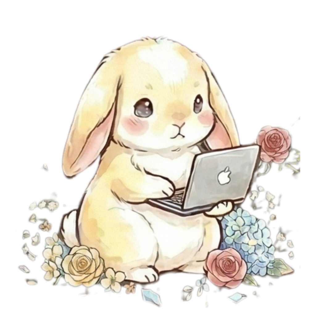 【30枚セット】ゆるふわウサギの宝石スイーツ素材集 - 高画質透過PNG・クリップアート