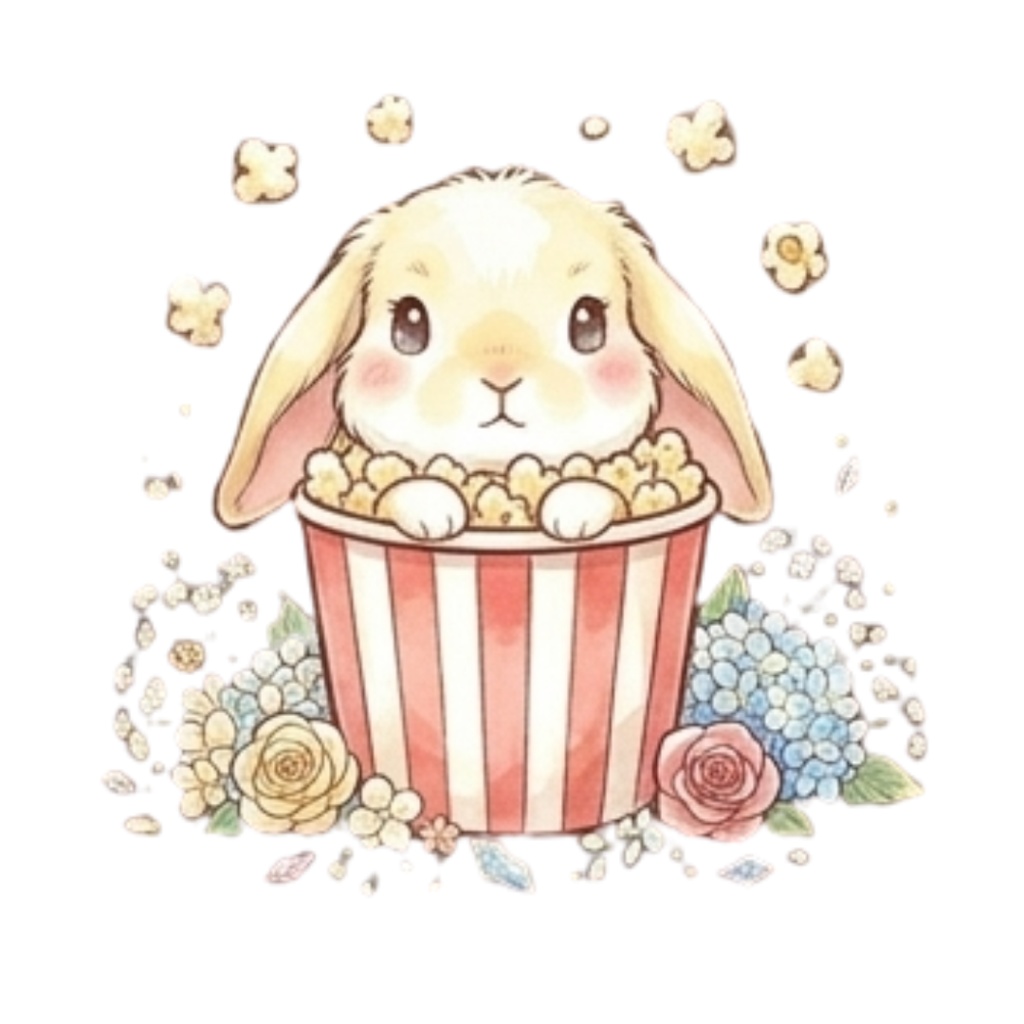 【30枚セット】ゆるふわウサギの宝石スイーツ素材集 - 高画質透過PNG・クリップアート