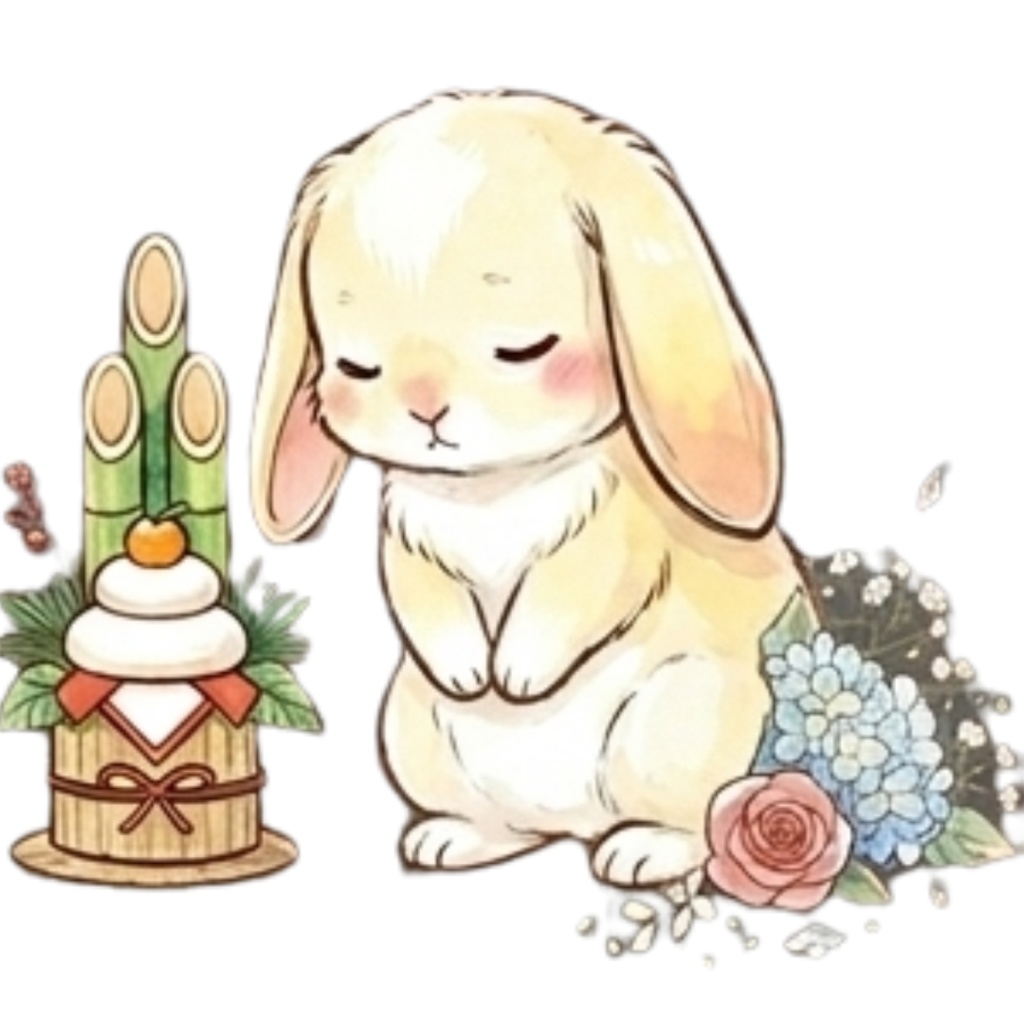 【30枚セット】ゆるふわウサギの宝石スイーツ素材集 - 高画質透過PNG・クリップアート