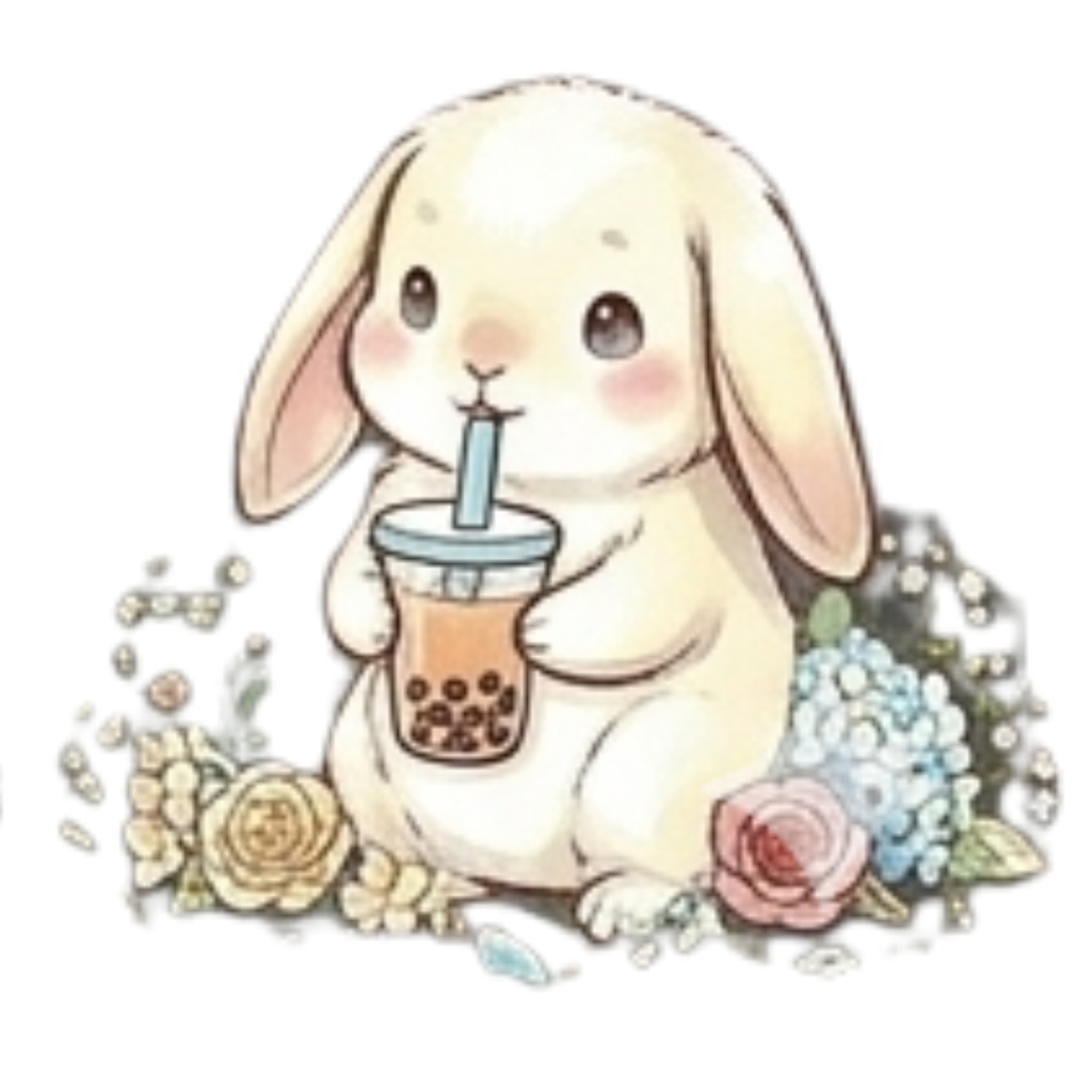 【30枚セット】ゆるふわウサギの宝石スイーツ素材集 - 高画質透過PNG・クリップアート