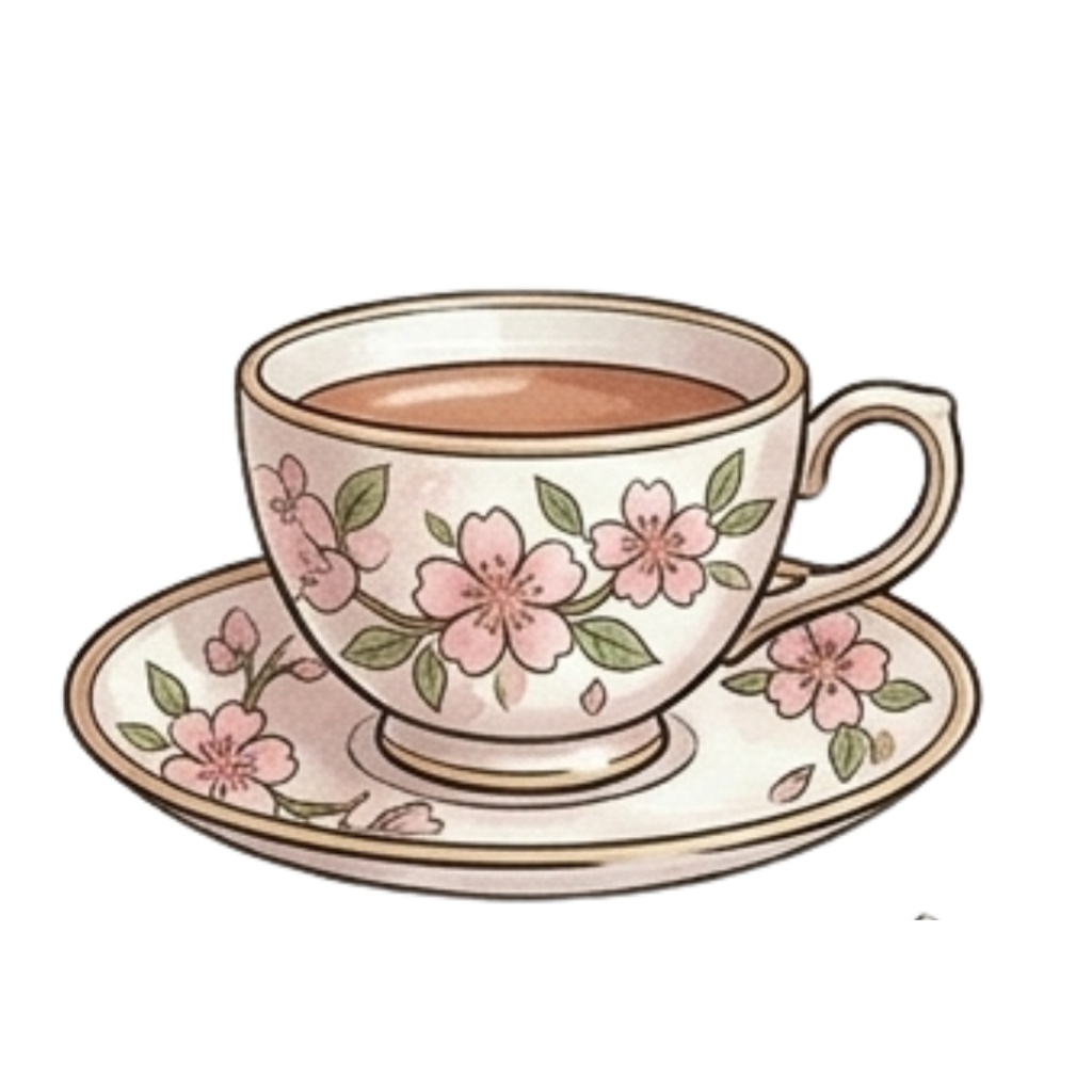 【32種類】お花とカフェのクリップアートセット(桜・ミモザ・ラベンダー・マーガレット)PNG素材