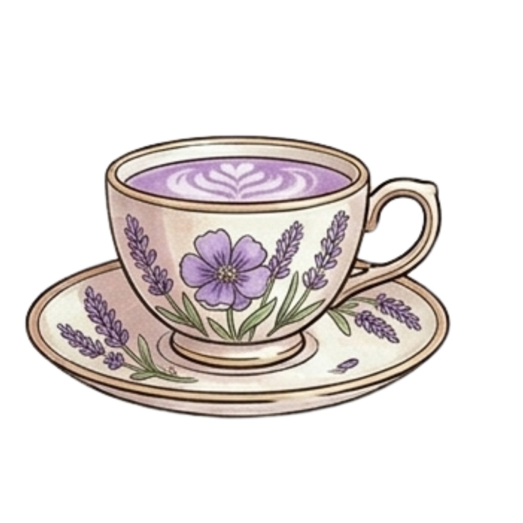 【32種類】お花とカフェのクリップアートセット(桜・ミモザ・ラベンダー・マーガレット)PNG素材