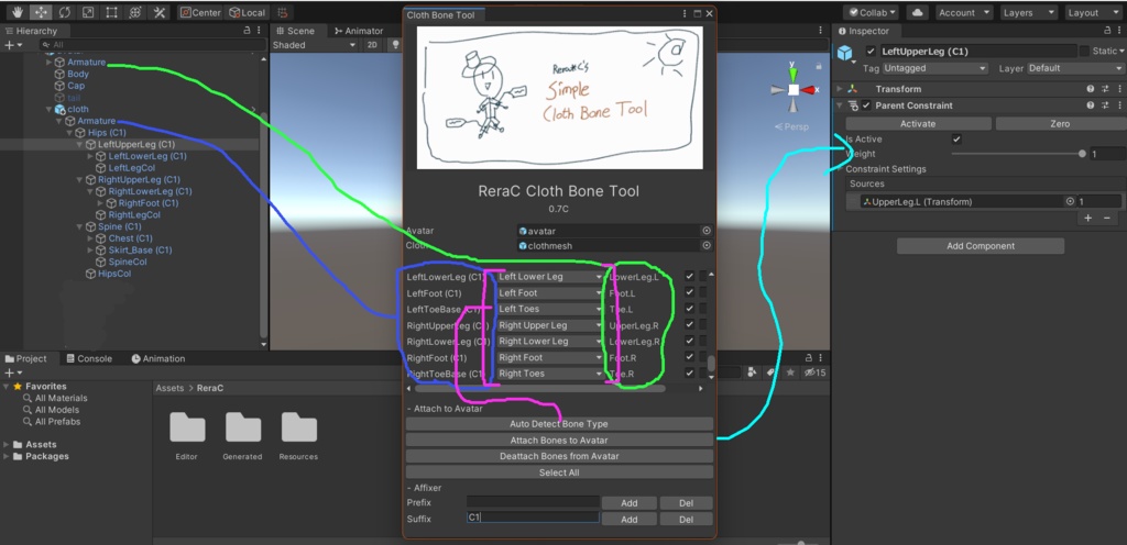 【無料】 Simple Cloth Bone Tool