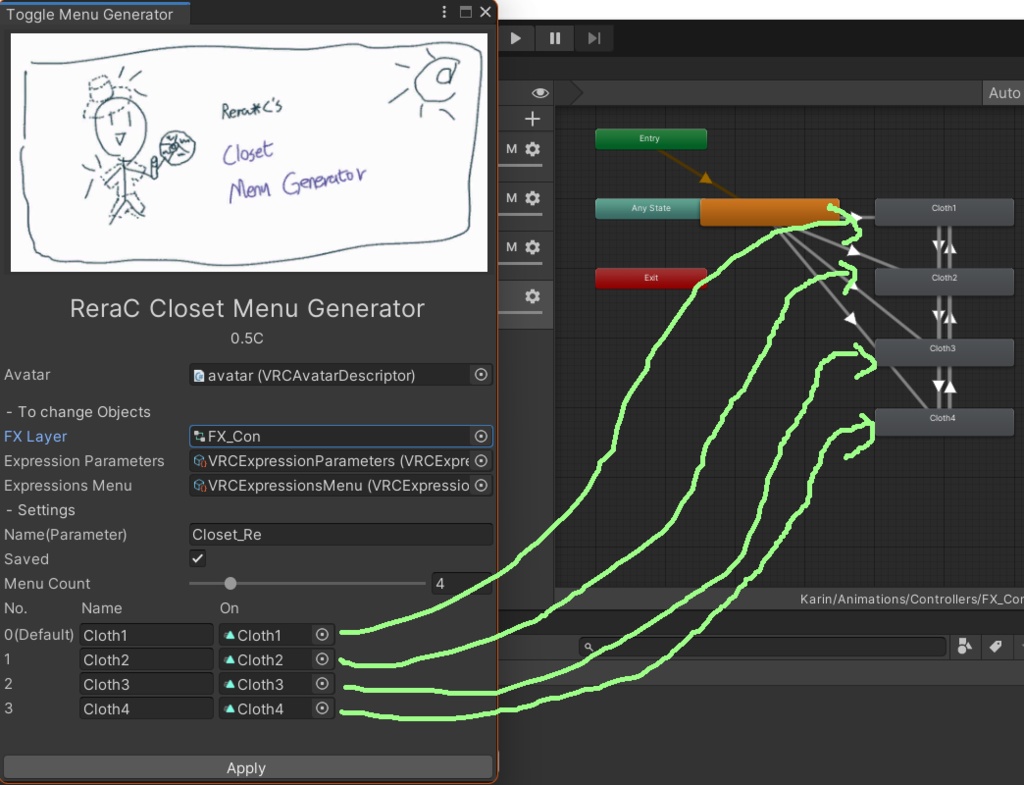 【無料】 Closet Menu Generator