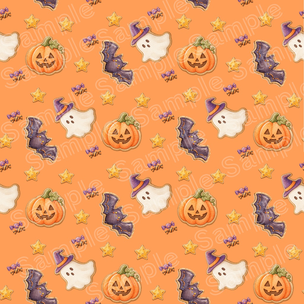 ハロウィン水彩デザインペーパー 6柄セット|3000px PNG・A4 PDF 商品紹介文