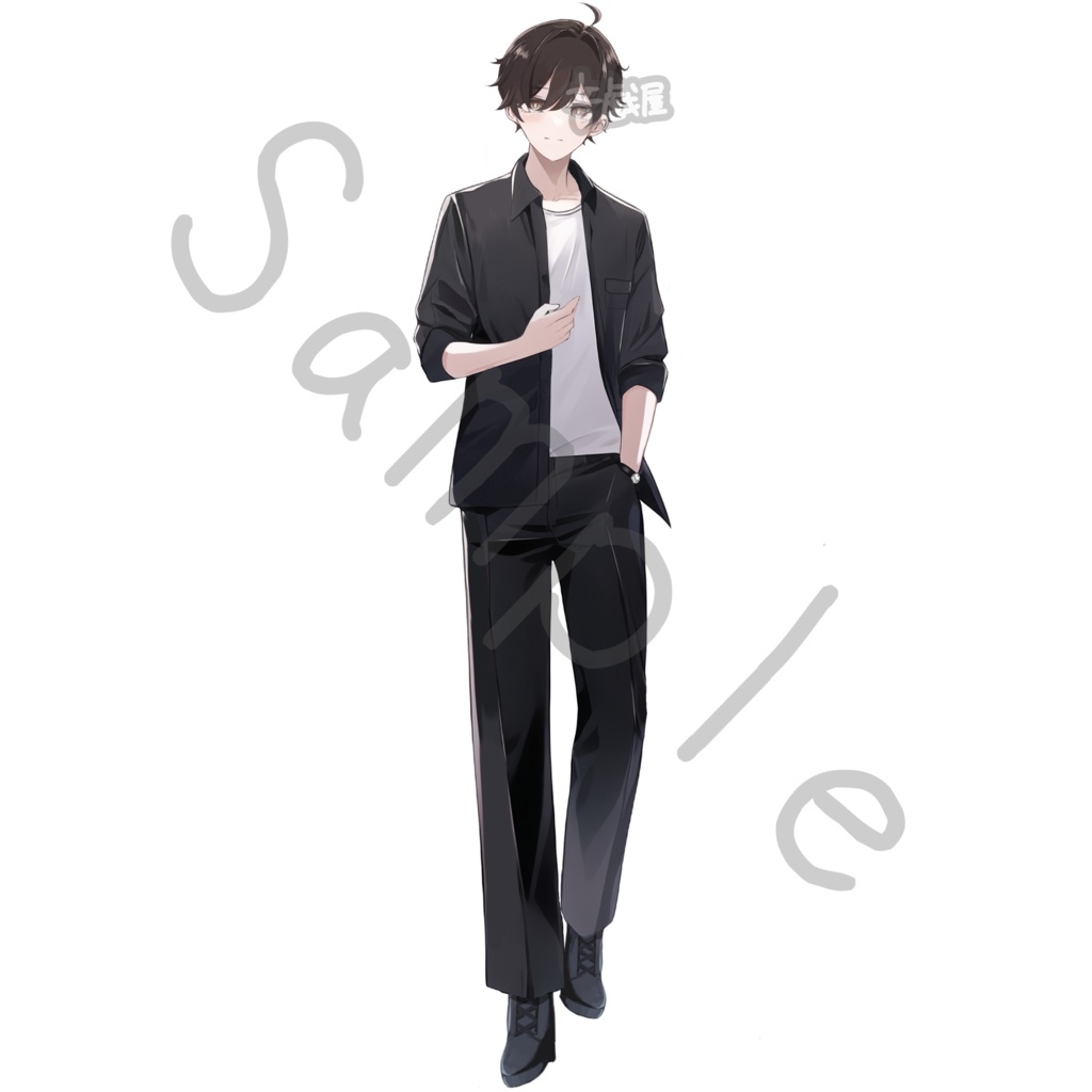 【立ち絵素材】ジャケットの男の子【表情差分5種】