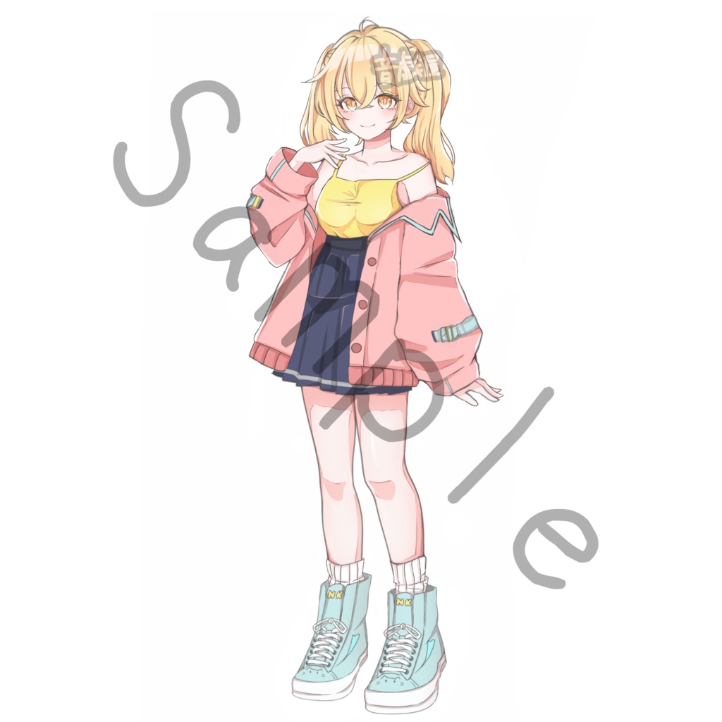 【立ち絵素材】ギャル風の女の子【表情差分7種】