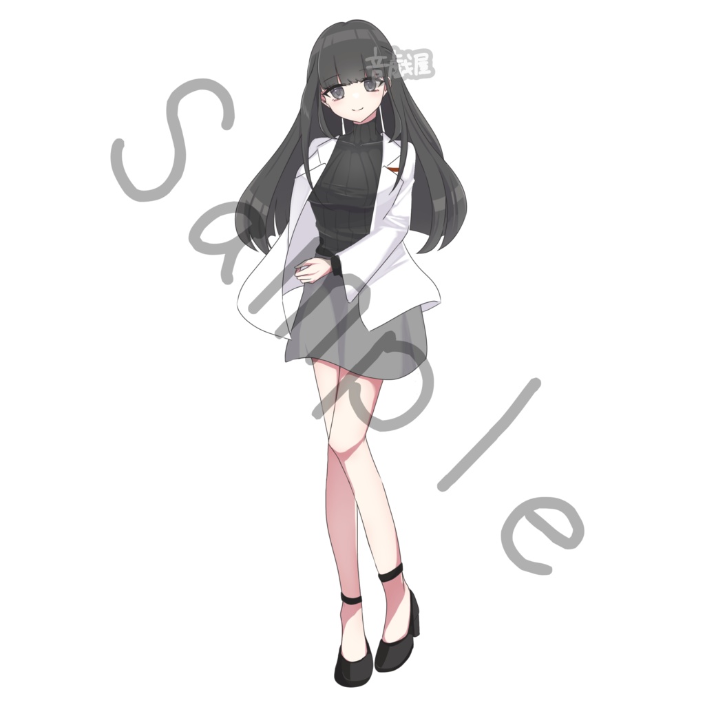 【立ち絵素材】白衣の女の子【服差分3種、PSDあり】