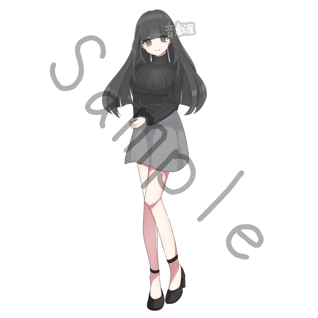 【立ち絵素材】白衣の女の子【服差分3種、PSDあり】