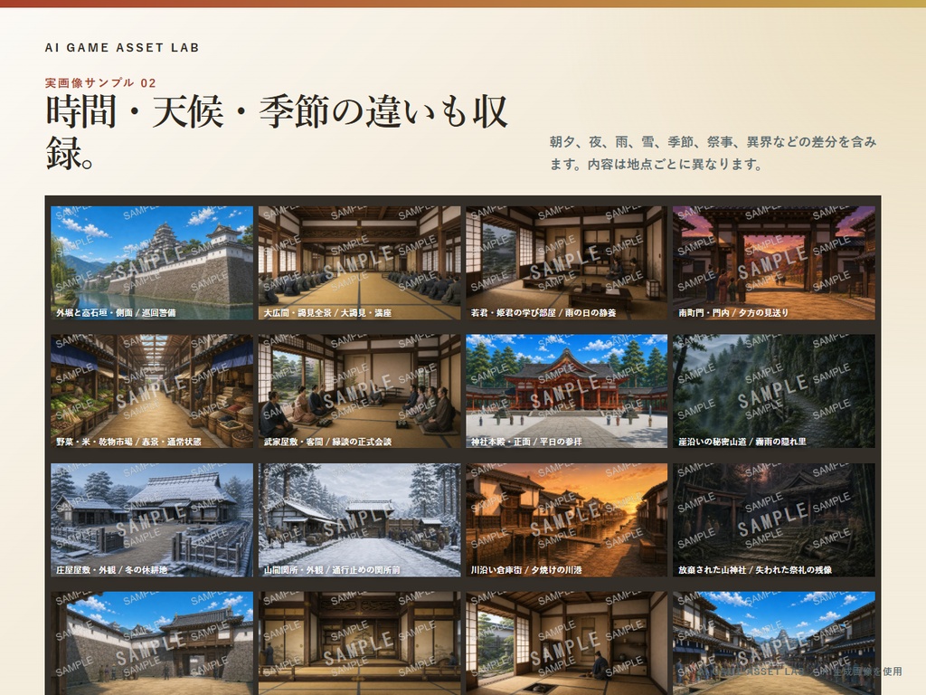 和風ファンタジー城下町 背景素材集|144地点・991枚