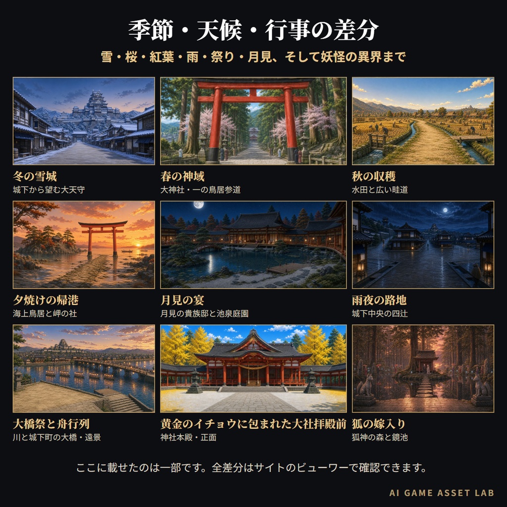 和風ファンタジー城下町 背景素材集|144地点・991枚