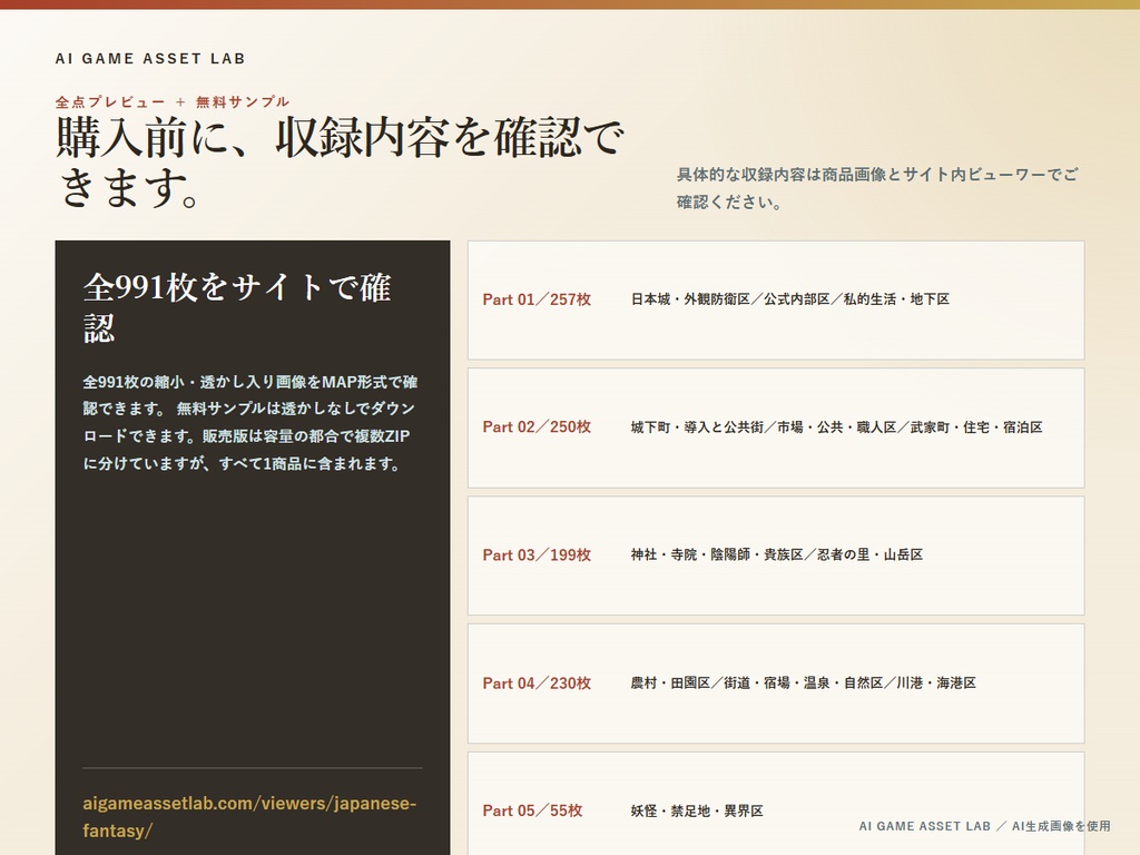 和風ファンタジー城下町 背景素材集|144地点・991枚