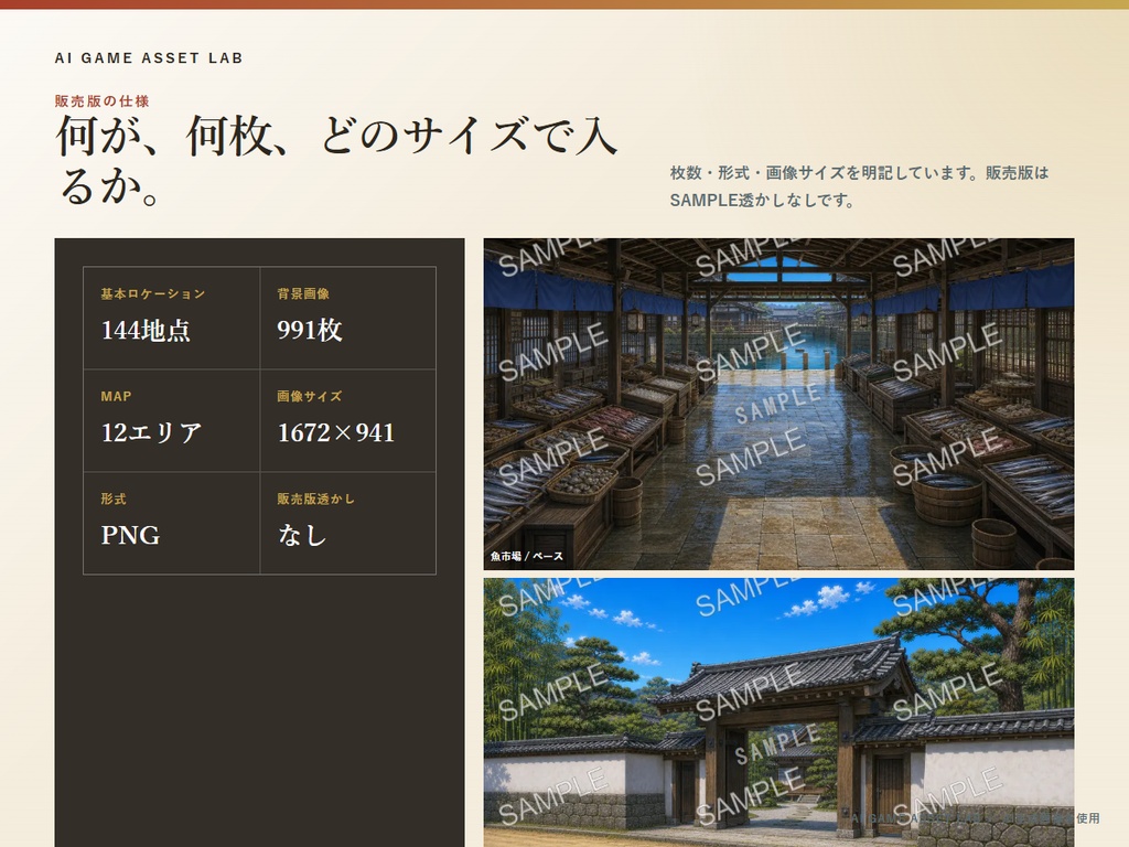 和風ファンタジー城下町 背景素材集|144地点・991枚