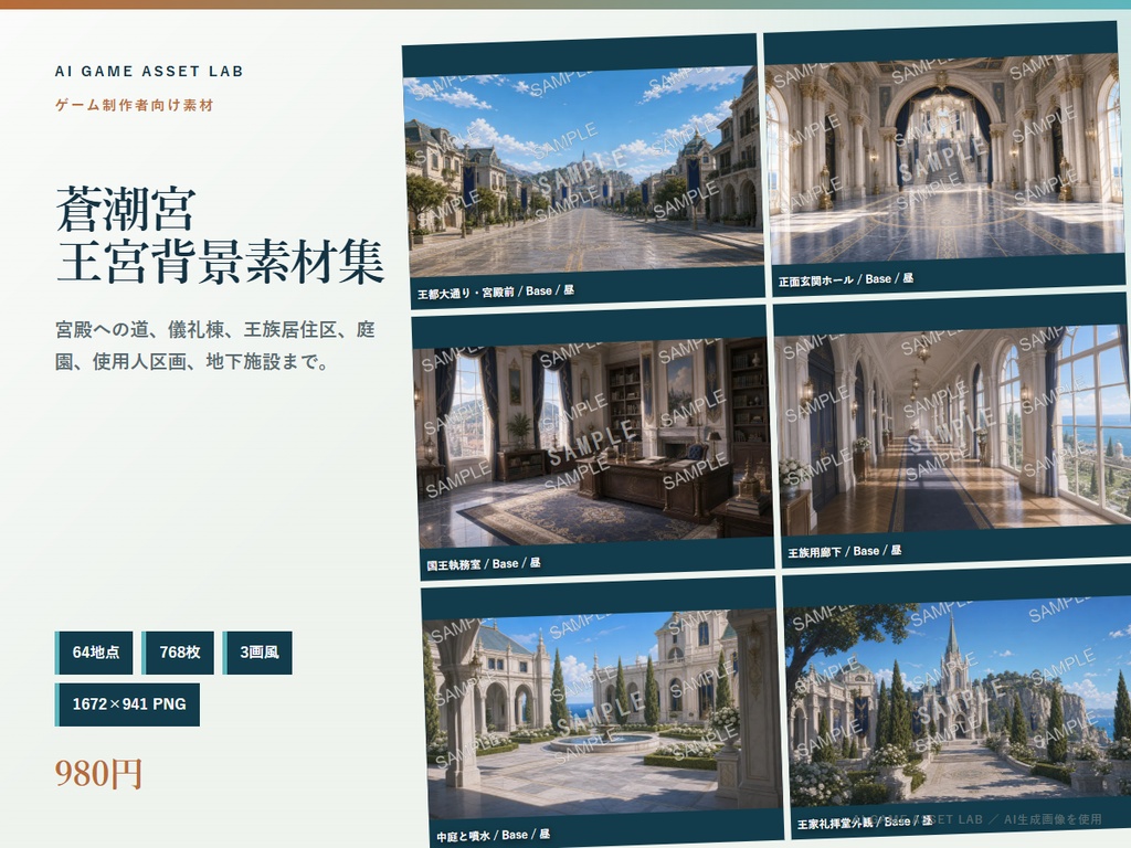 蒼潮宮 Azuretide Palace 背景素材集｜64地点・768枚