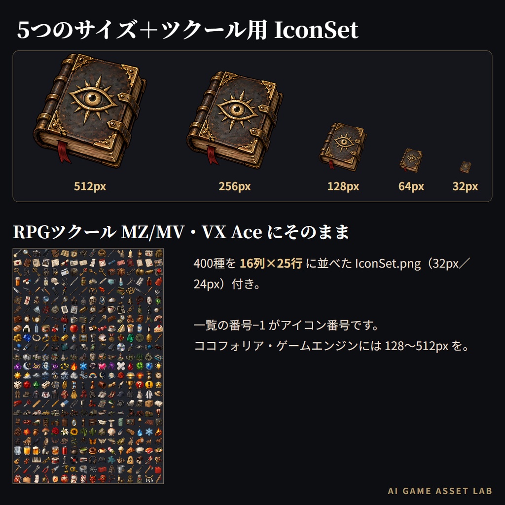 【無料版あり】探索・謎解きアイコン大全400種|透過PNG・ツクールIconSet付き(ココフォリア/TRPG/ゲーム)
