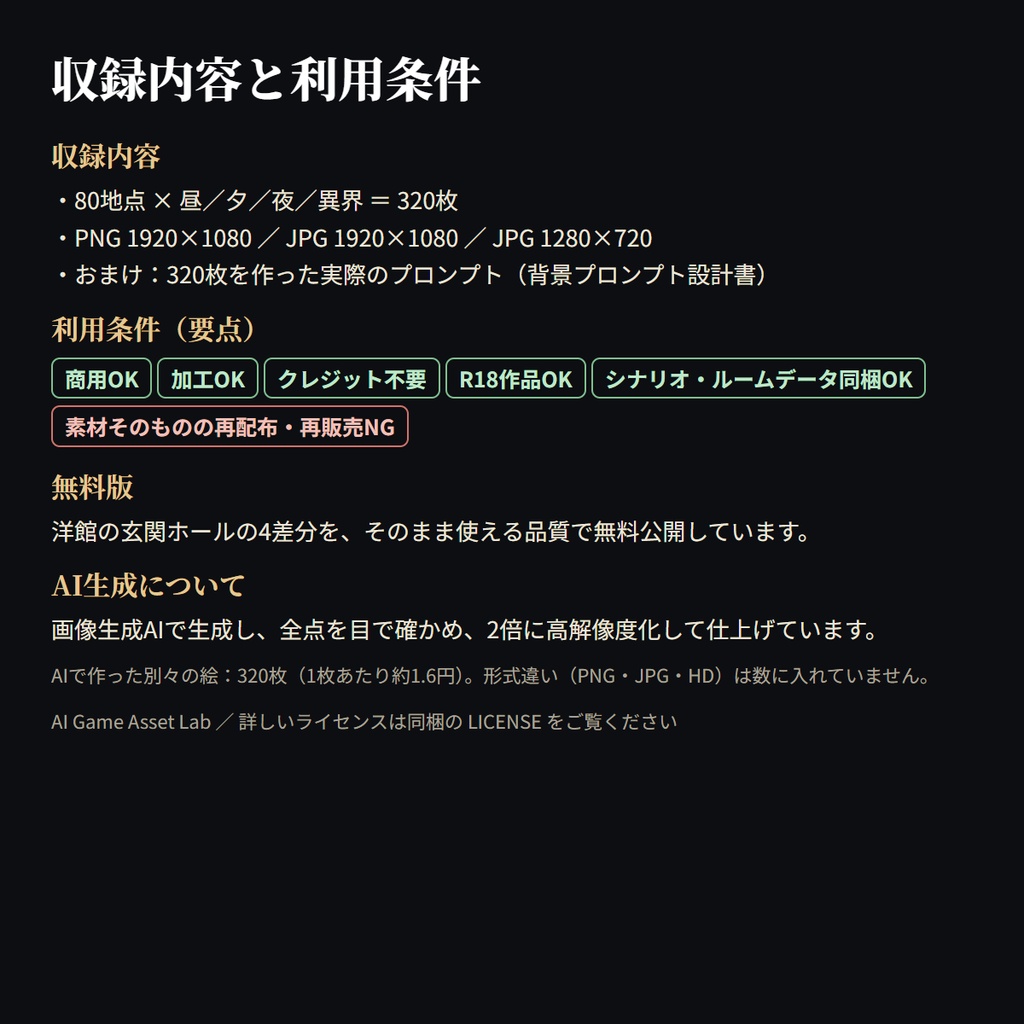 【無料版あり】現代ホラー探索 背景320枚|80地点×昼・夕・夜・異界の4差分(TRPG/CoC/ココフォリア/ノベルゲーム)