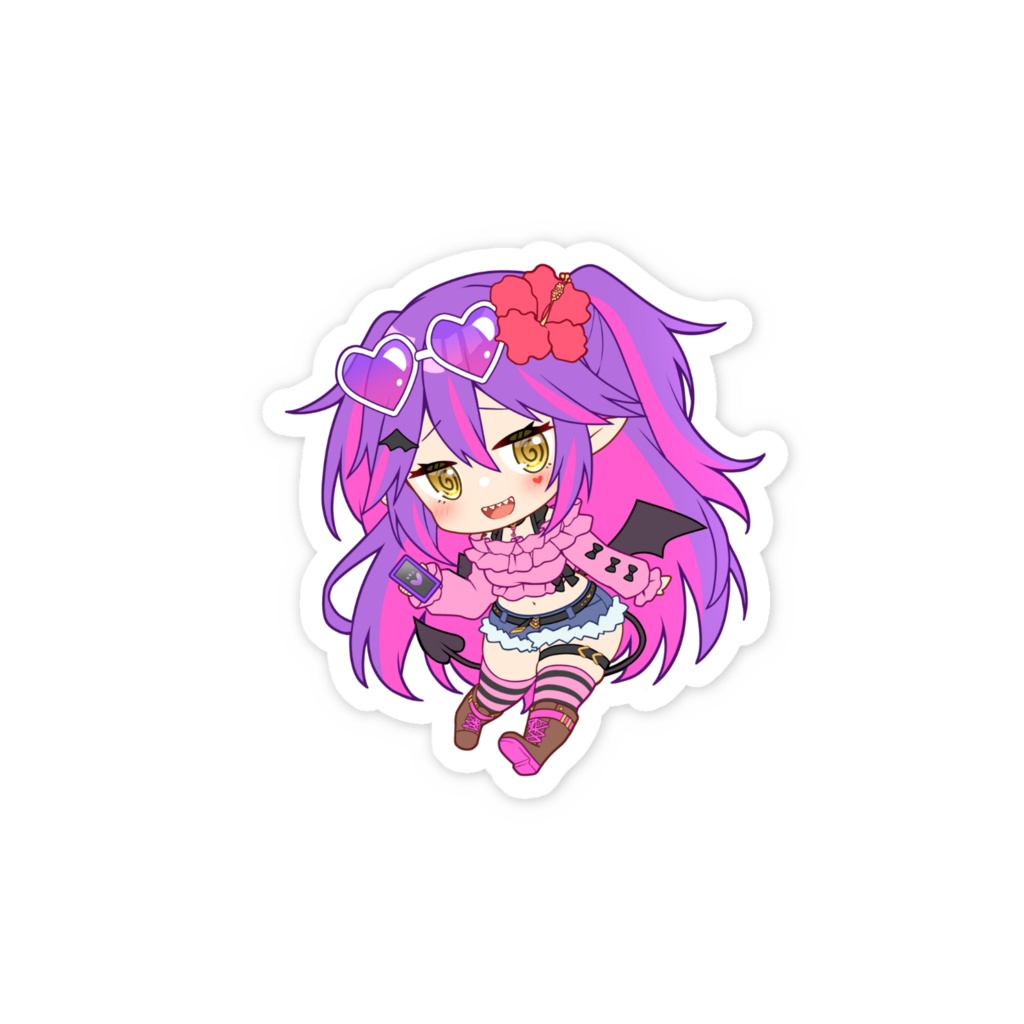 【ステッカー】雨恋かな子/メスガキギャル衣装ミニキャラ