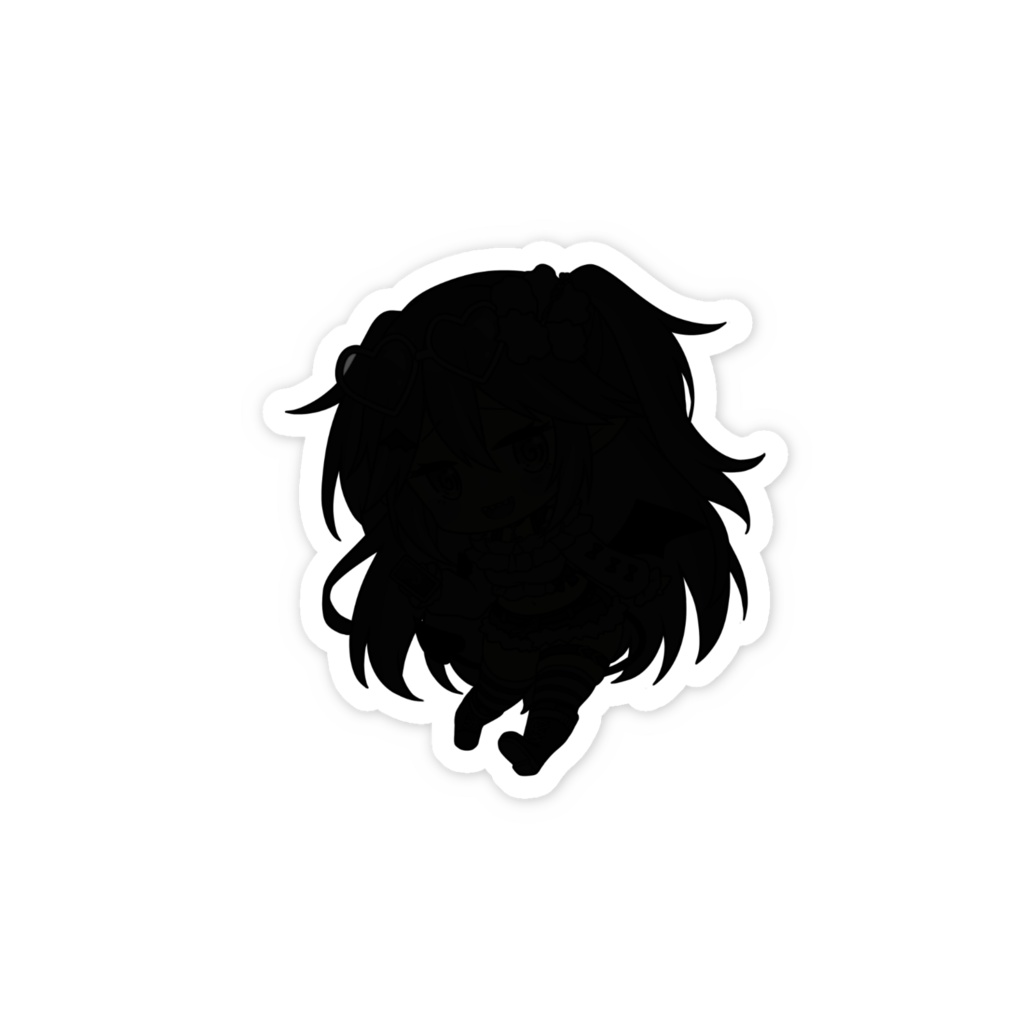 【ステッカー】雨恋かな子/メスガキギャル衣装ミニキャラ(シルエット)