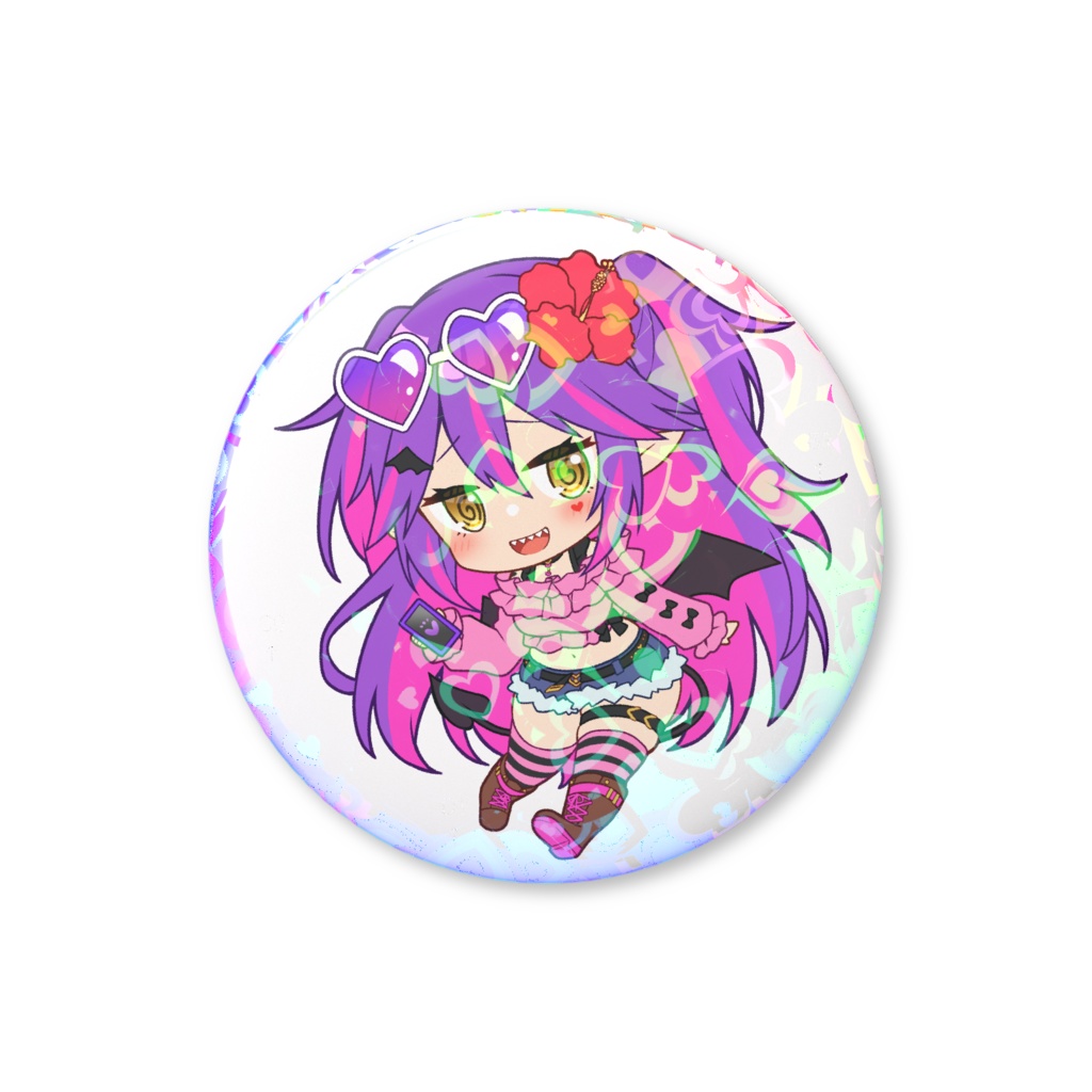 【缶バッジ】雨恋かな子/メスガキギャル衣装ミニキャラ