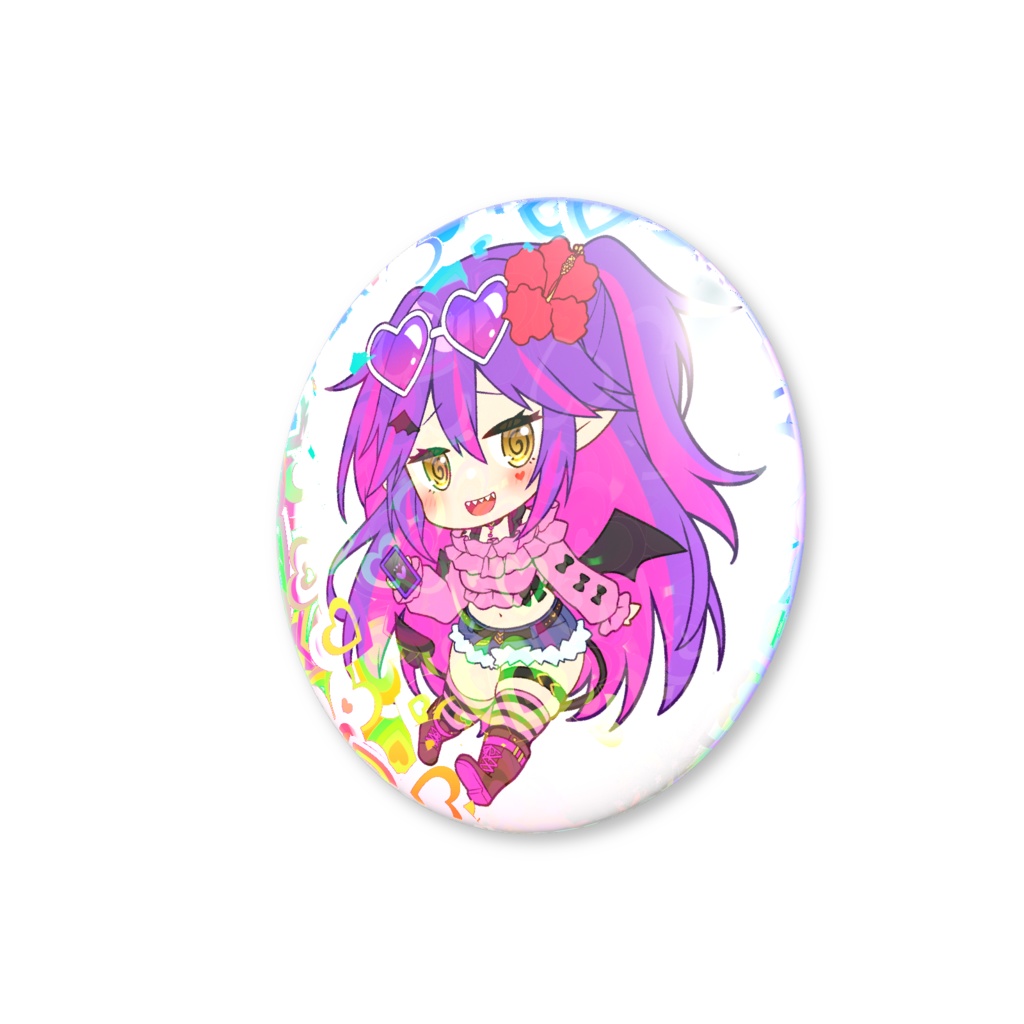 【缶バッジ】雨恋かな子/メスガキギャル衣装ミニキャラ