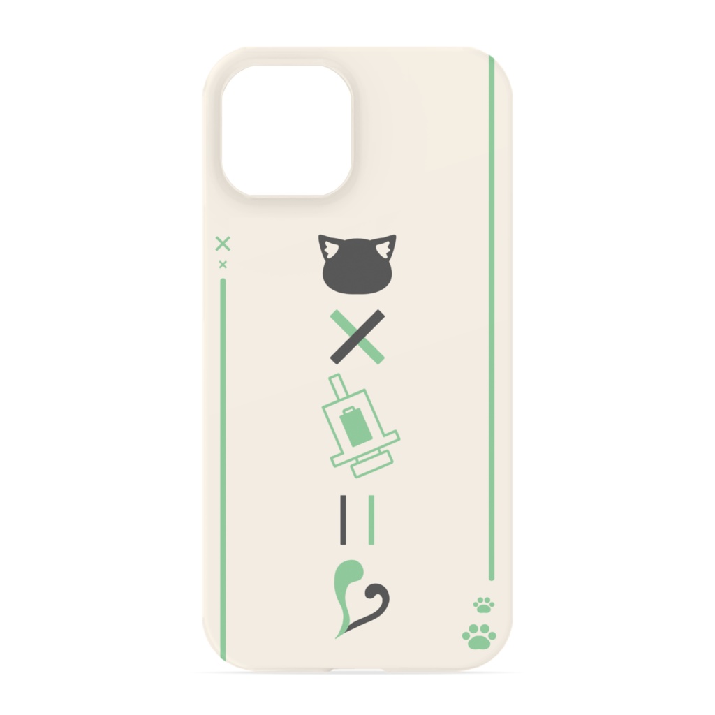iPhone13 クリーム/グリーン/ダークグレー 正面印刷
