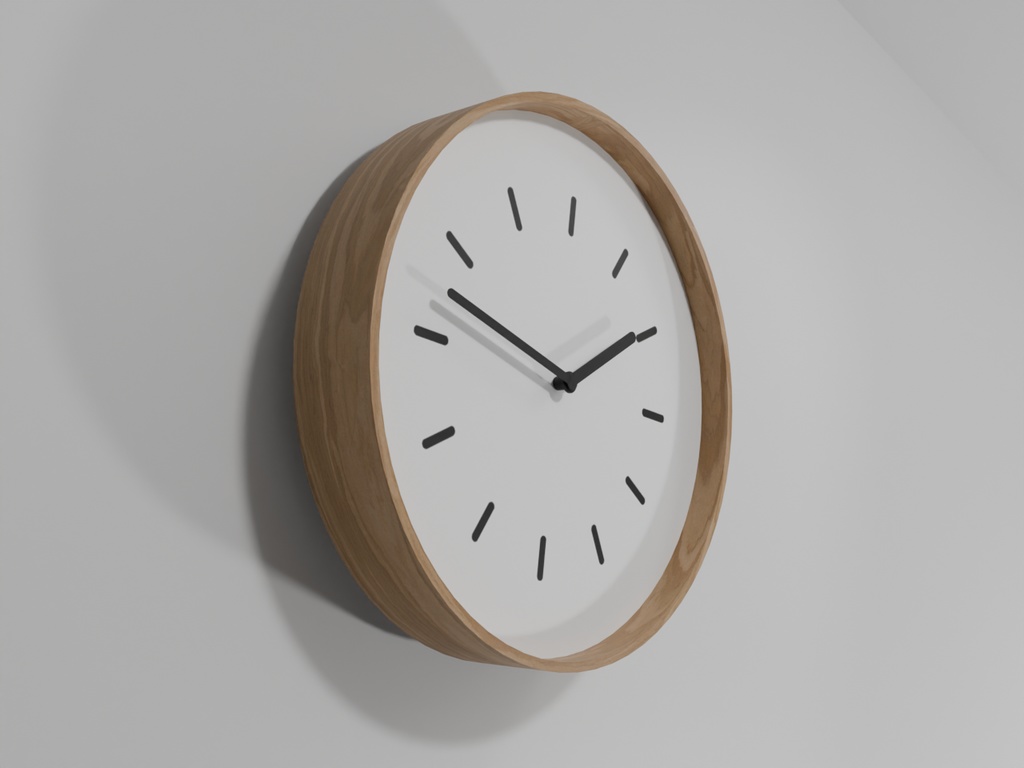 北欧調シンプルな壁掛け時計【即アニメーション可】