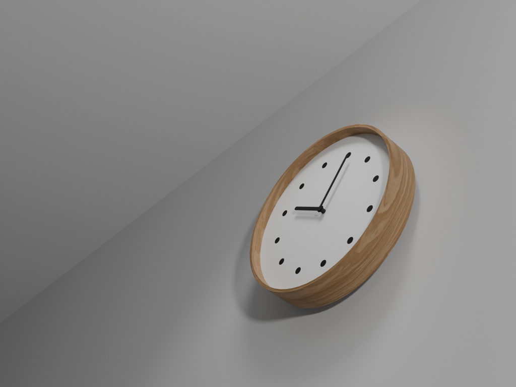 北欧調シンプルな壁掛け時計【即アニメーション可】