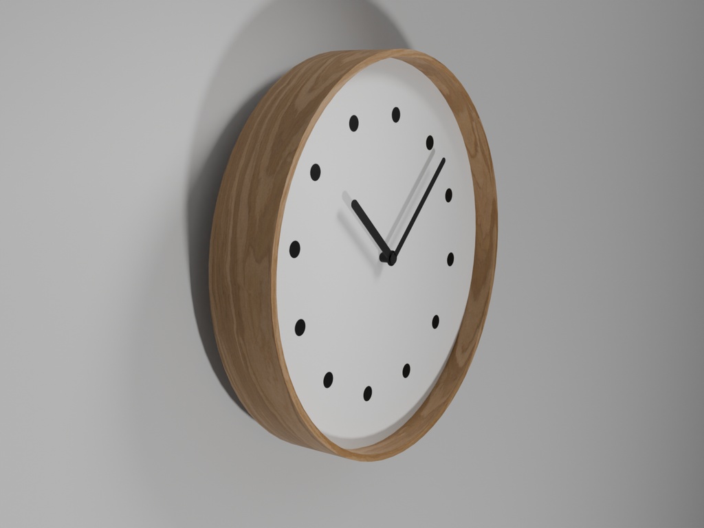 北欧調シンプルな壁掛け時計【即アニメーション可】
