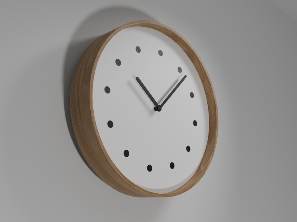 北欧調シンプルな壁掛け時計【即アニメーション可】