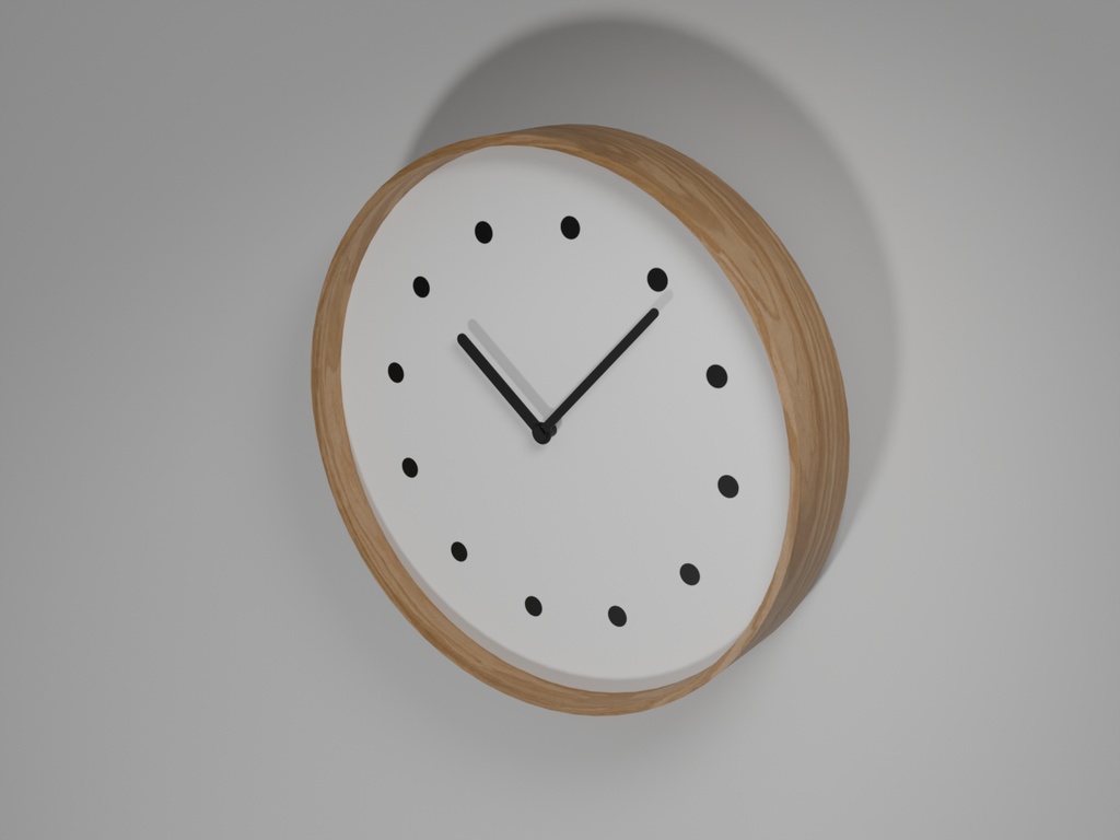 北欧調シンプルな壁掛け時計【即アニメーション可】