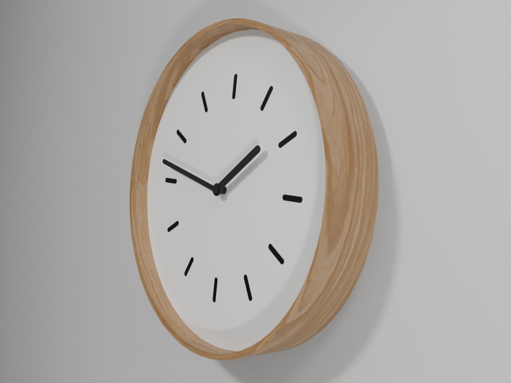 北欧調シンプルな壁掛け時計【即アニメーション可】