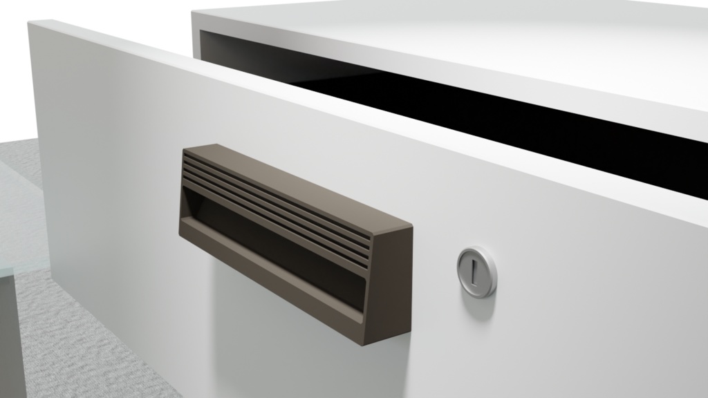 オフィスに必須!引き出し可能な4段キャビネット