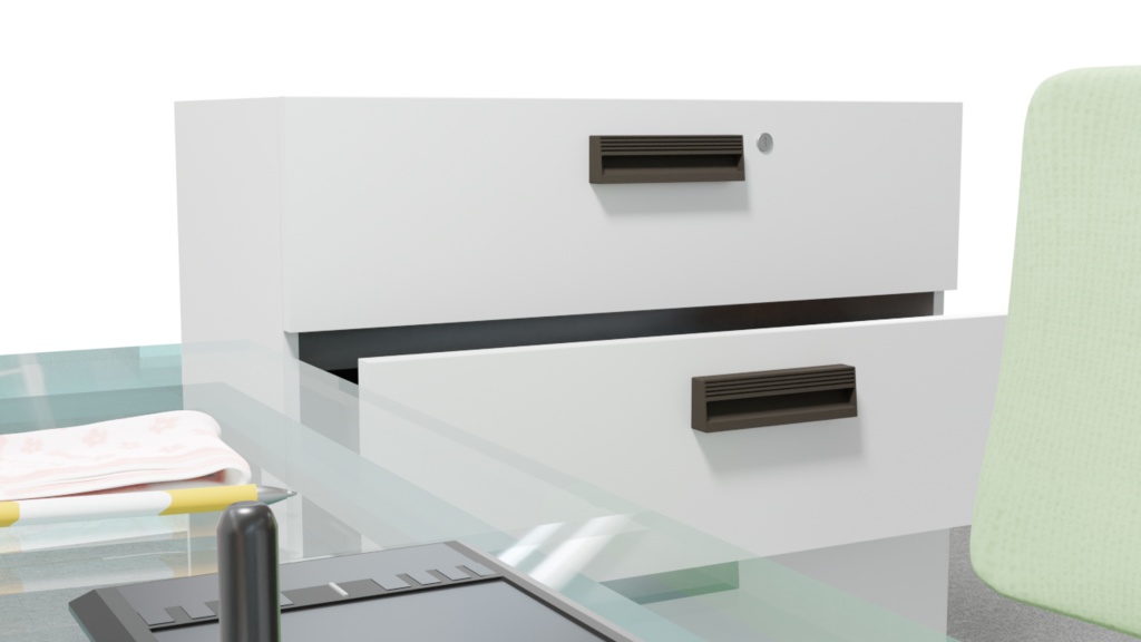 オフィスに必須!引き出し可能な4段キャビネット