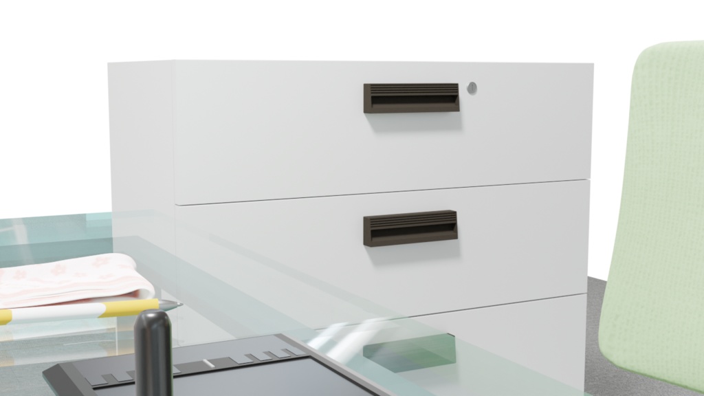オフィスに必須!引き出し可能な4段キャビネット