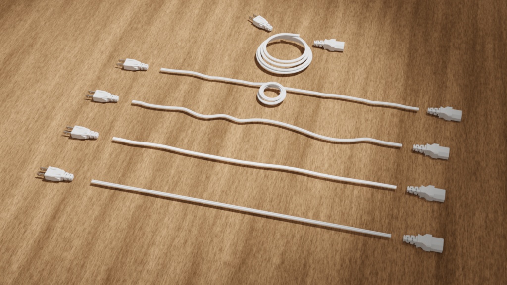 クネクネ曲がる!ACケーブル5本セット