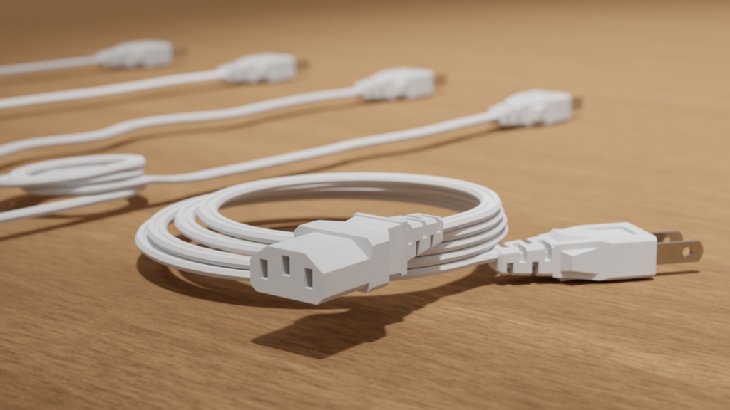 クネクネ曲がる!ACケーブル5本セット