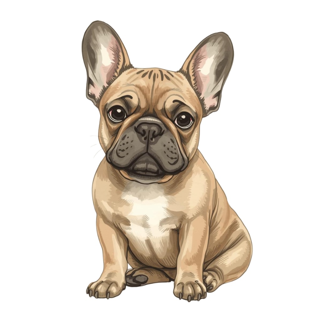 「お座りしている犬」水彩アンティーク風クリップアート10点セット PNG背景透過