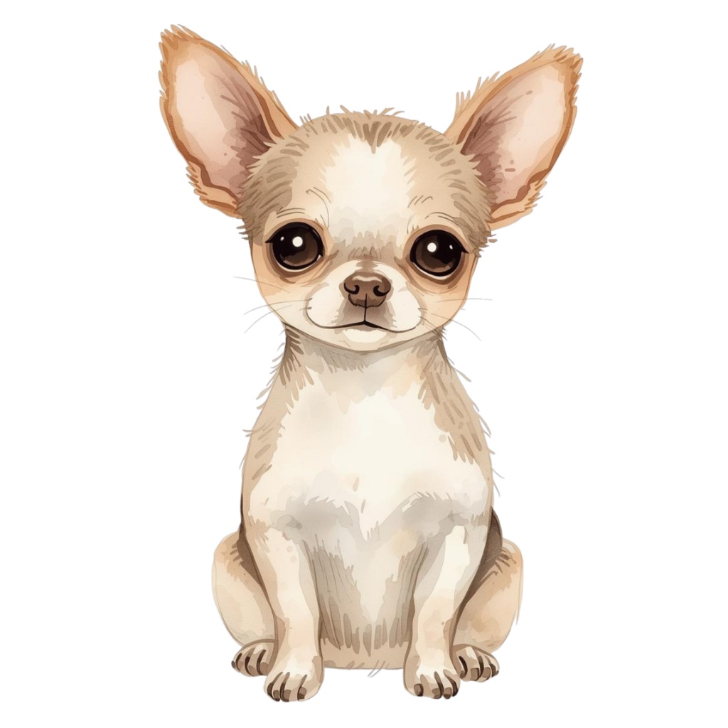 「お座りしている犬」水彩アンティーク風クリップアート10点セット PNG背景透過