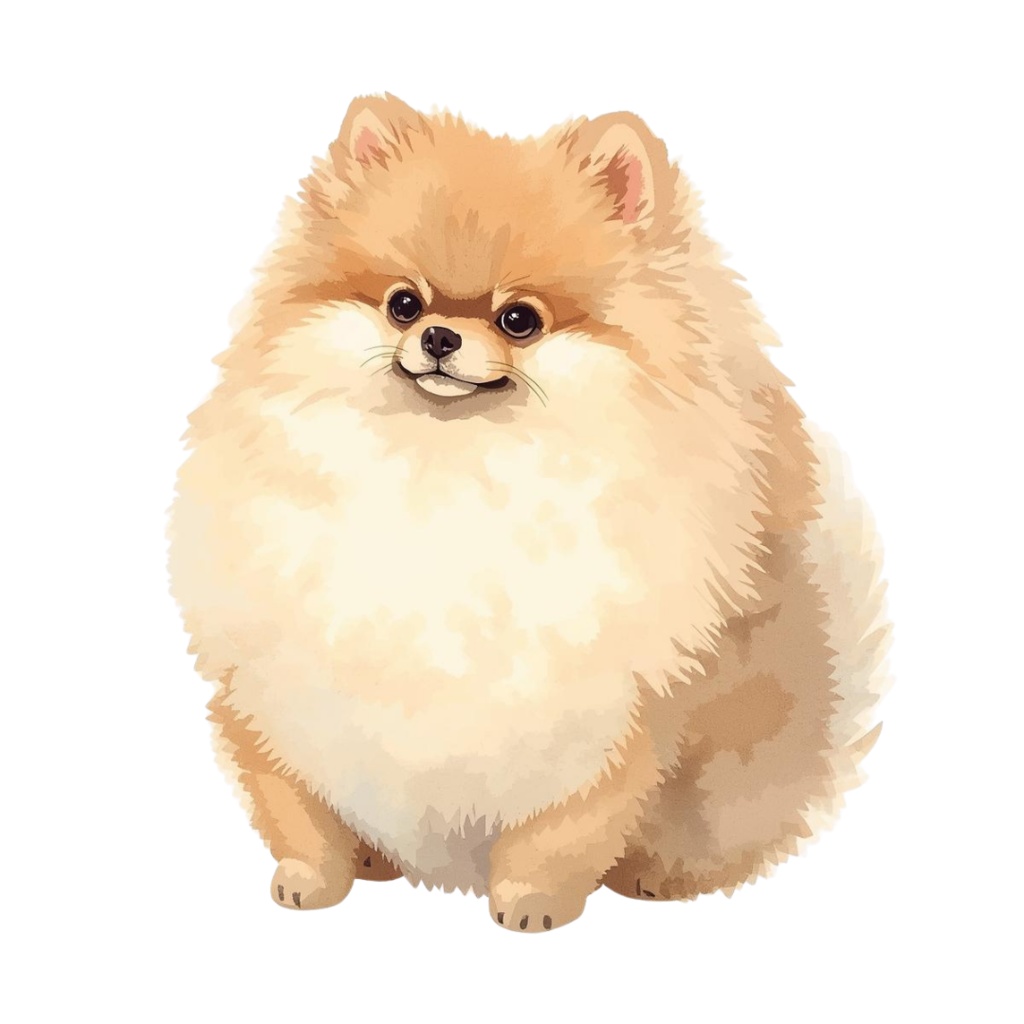 「お座りしている犬」水彩アンティーク風クリップアート10点セット PNG背景透過